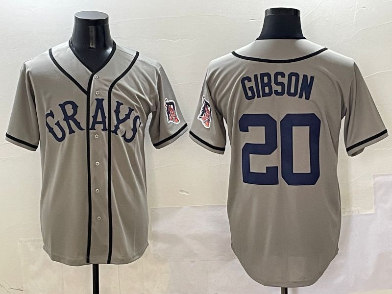 Men Detroit Tigers #20 Gibson Grey Joint Name Game Nike 2025 MLB Jersey style 5->detroit tigers->MLB Jersey